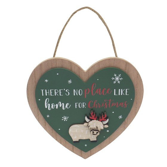 XH4706 PLAQUE HIGHLAND COW HANGING