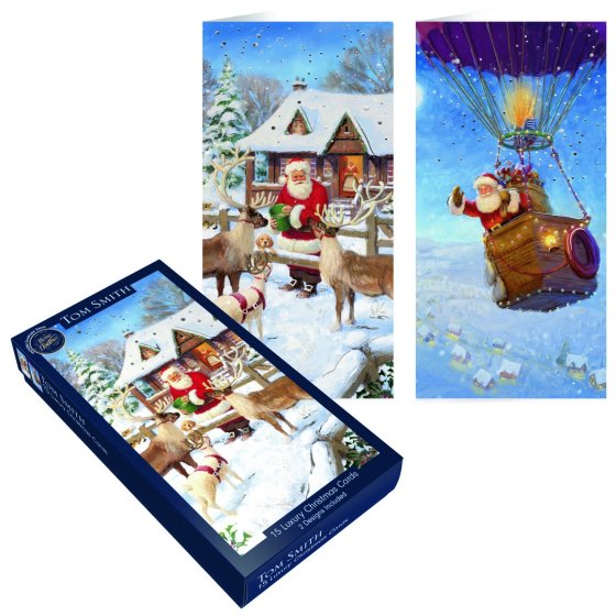 CARDS BOX 15 LUXURY SLIM HOT AIR BALLOON SANTA