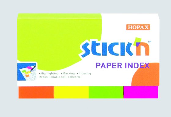 SH03012 NEON INDEX NOTES 50X20 4 PACK