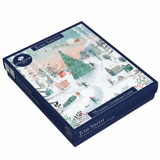 XH0416 CARDS LUX BOXED CHRISTMAS VILL