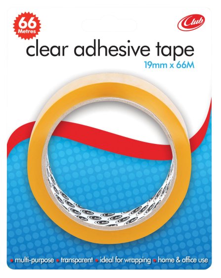 CH0505 SH05505 CLEAR TAPE 19MMX66M CARDED