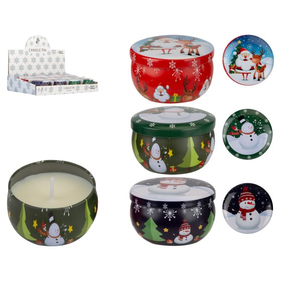 CHRISTMAS CANDLE POT 3 ASSTD