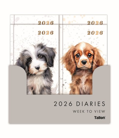 DH0603 DIARY SLIM WTV WATERCOLOUR DOG