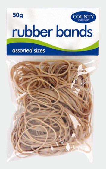 SH04701 RUBBER BANDS 50G PACK NATURAL
