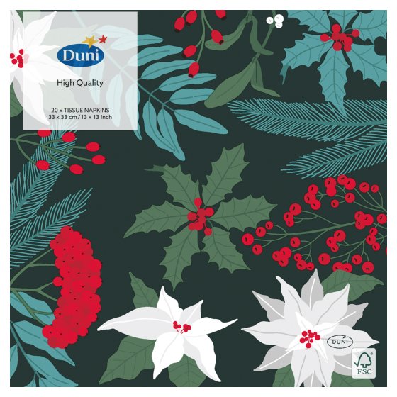 WIGIG NAPKINS 20S 3PLY 33CM XMAS GAR