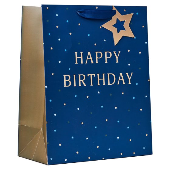 SH14202 GIFT BAG HAPPY BIRTHDAY BLUE L