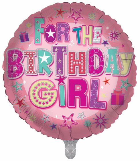 BALLOON 18IN FOIL BIRTHDAY GIRL