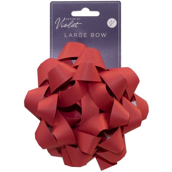BOW 6IN LARGE RED PAPER