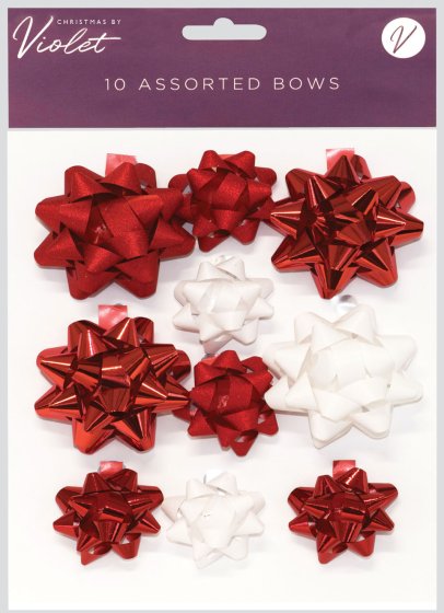 XH2102 BOWS PACK 10 BOWS RED & WHITE