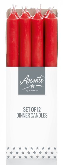 XH6509 CANDLE 25CM RED DINNER