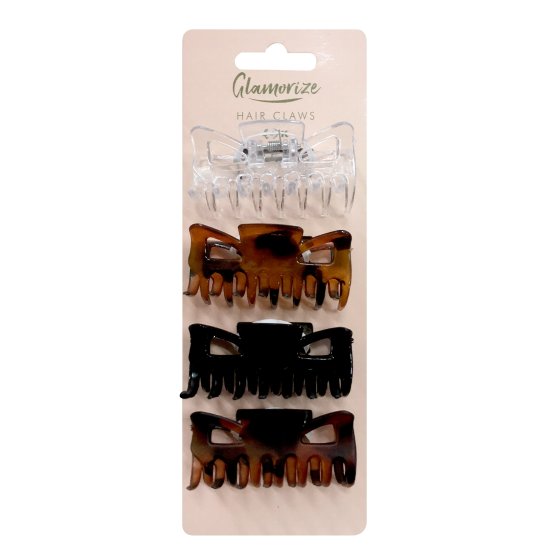 CLAW CLIPS ASSORTED 4PK