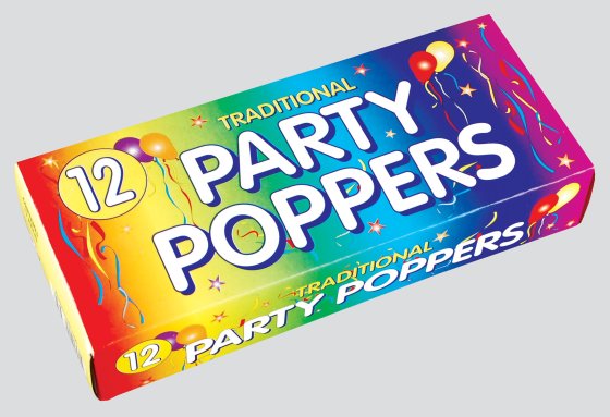 SH12122 PARTY POPPERS BOX 12'S
