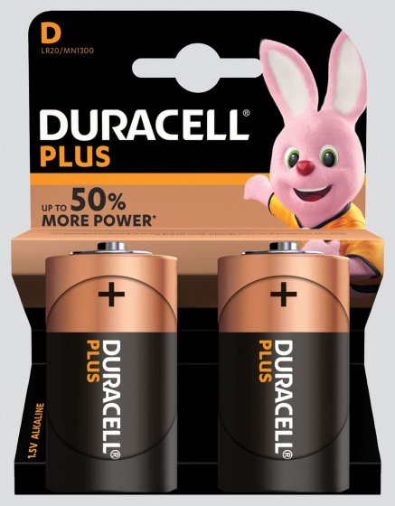 CH1315 SH11404 BATTERIES DURACELL PLUS D 2PK