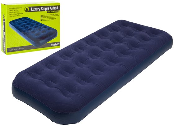 SUMMIT SINGLE FLOCKED AIRBED IN PVC COATED PRINTED BOX