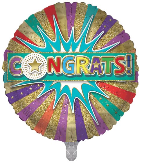 SH12839 BALLOON 18IN FOIL CONGRATS