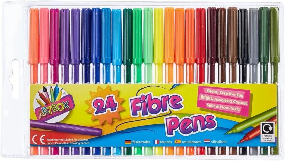 PENS FIBRE TIP COLOURING 24S