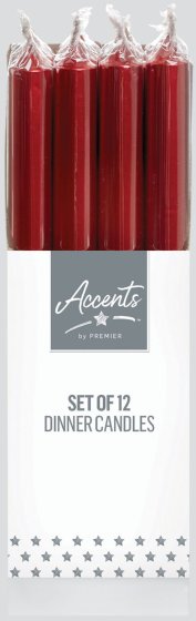 XH6506 CANDLE 25CM RED DINNER
