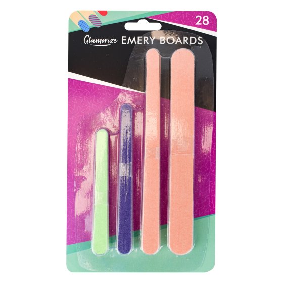 EMERY BOARDS SMOOTH FINISH ASSORTED 28PK Williams Direct