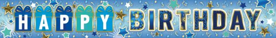 SH13018 BANNER 2.7M PARTY GIFT TEXT MA