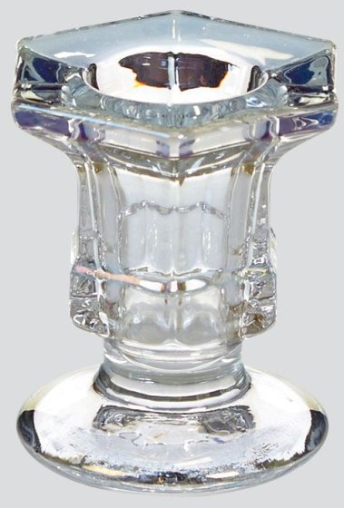 XH6517 CANDLE HOLDER HEXAGONAL GLASS