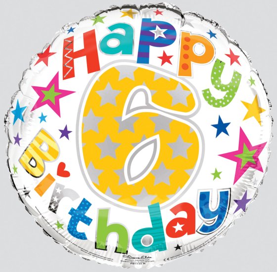 SH12807 FOIL BALLOON AGE 6 UNISEX