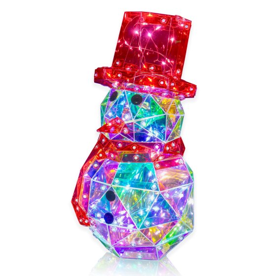 XH4508 SNOWMAN 37.2CM IRIDESCENT