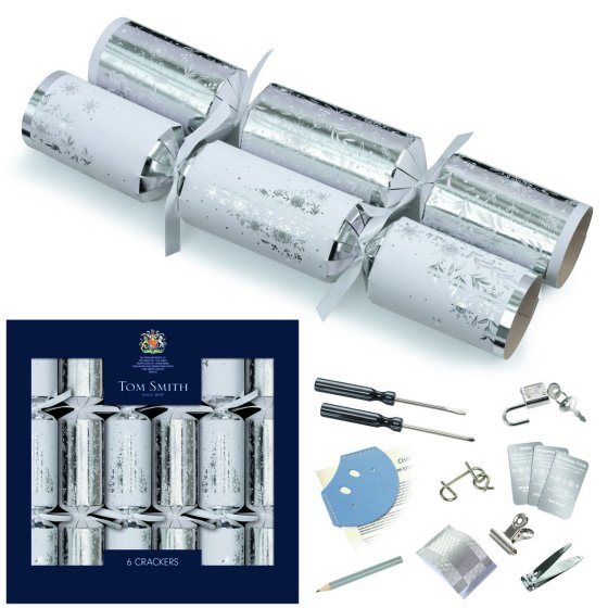 CRACKERS 6 X 35CM PREMIUM SILVER