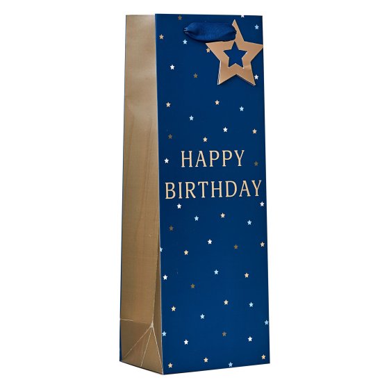 SH14205 BOTTLE BAG HAPPY BIRTHDAY BLUE