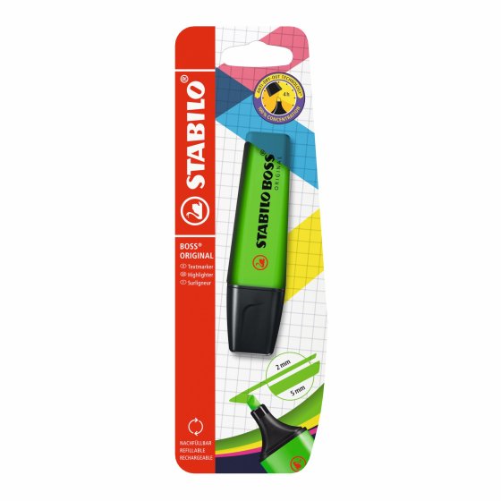 SH07802 BOSS HIGHLIGHTER GREEN CARDED