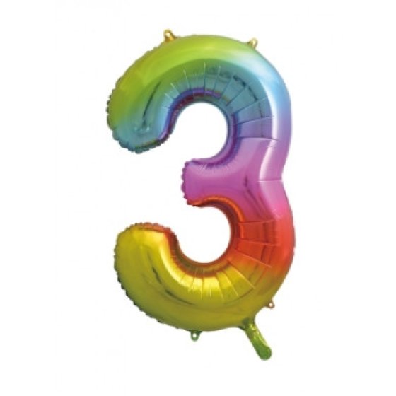 BALLOON 34IN RAINBOW NO 3 FOIL