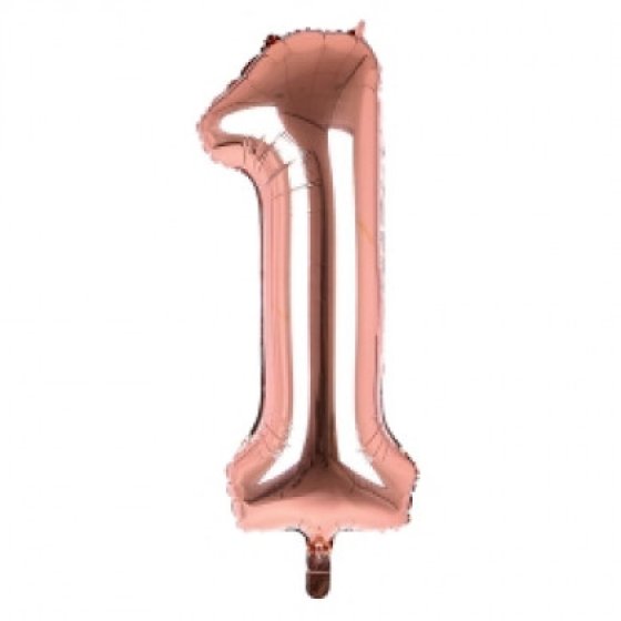 BALLOON 34IN ROSE GOLD NO 1 FOIL
