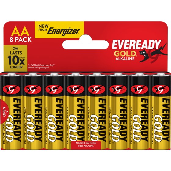 EVEREADY GOLD ALKALINE BATTERIES AA 8PK
