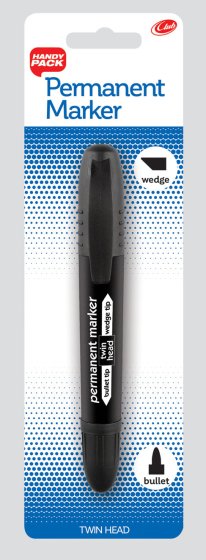 SH07601 MARKERS BLACK B/P DOUBLE END