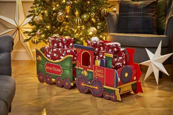 GIFT BOX LARGE SANTA EXPRESS W/STICKERS