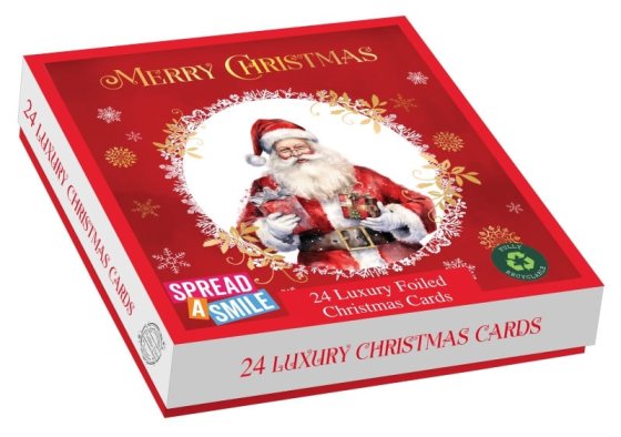 CARDS BOX 24 LUX SANTA'S HERE