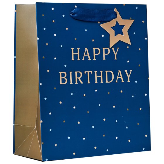 SH14203 GIFT BAG HAPPY BIRTHDAY BLUE M