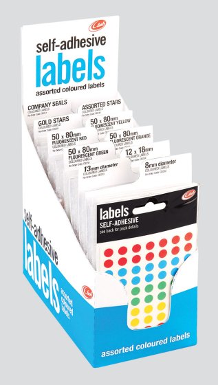 SH04212 CDU ASSORTED COLOUR LABELS