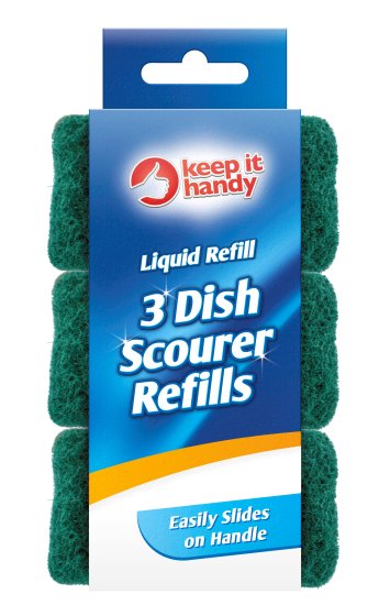 SCOURER WASHING UP SPONGE REFILLS 3PK