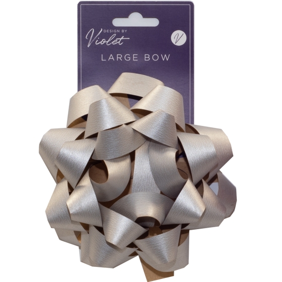 BOW 6IN LARGE SILVER PAPER