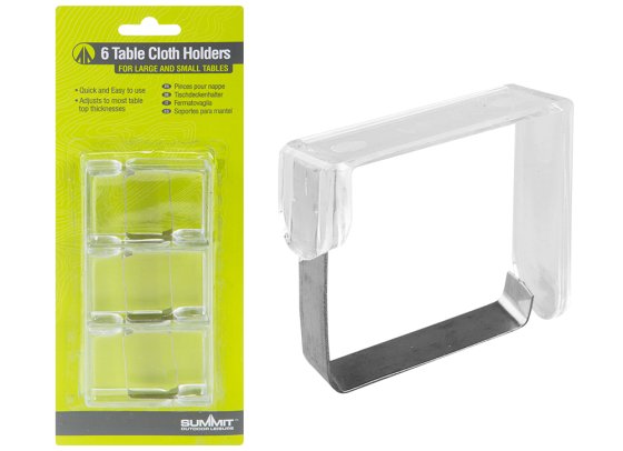 SUMMIT SET OF 6 TABLE CLOTH HOLDERS ON BLISTER CARD