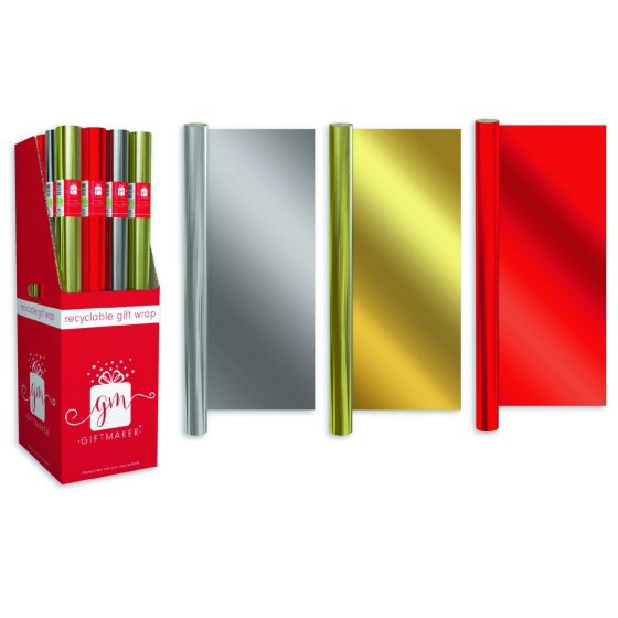 XH1203 WRAP ROLL 1.5M FOIL PLAIN 3 CL