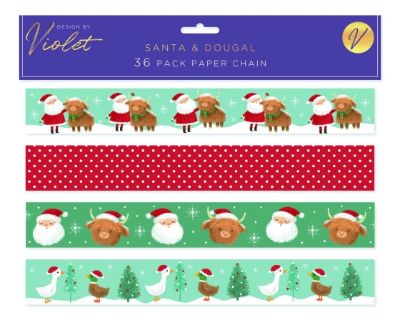 PAPER CHAINS SANTA N DOUGAL 36PK
