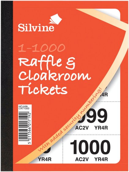 SH02811 SILVINE CLOAKROOM TKTS 1-1000