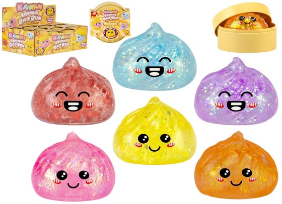 SQUISHIES GLITTER DUMPLING IN BASKET 5.5CM
