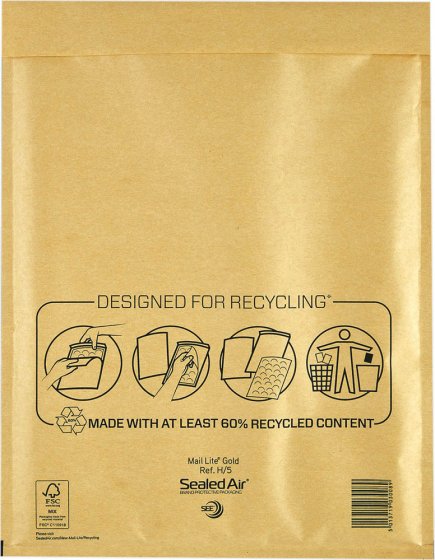 CH1910 SH00225 PADDED ENVS GOLD 50 SIZE K7