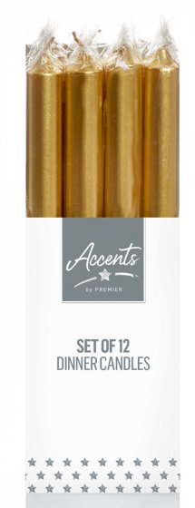 XH6504 CANDLE 25CM GOLD DINNER