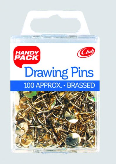 SH04801 DRAWING PINS BRASS HANDY PK