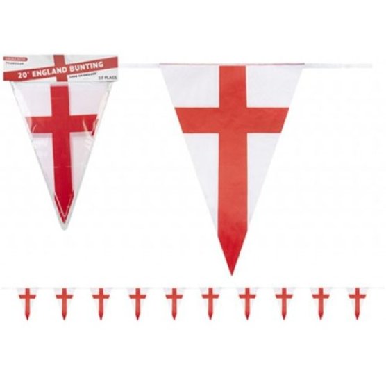 ST GEORGE 20FT BUNTING 10 TRIANGLE FLAG