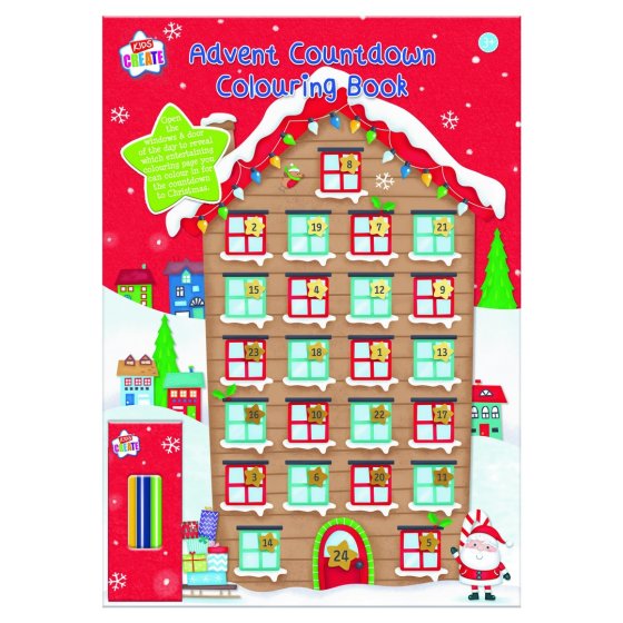 ADVENT COUNTDOWN COLOURING BOOK & PENCILS