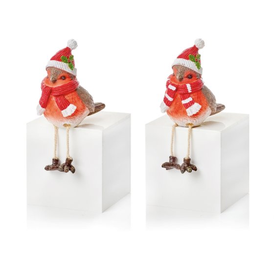 11CM RESIN ROBIN WITH DANGLY LEGS 2 ASST